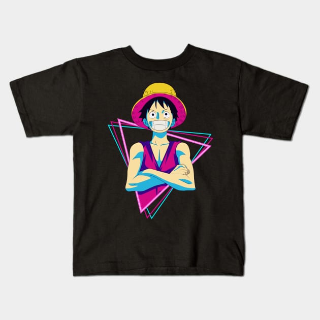 One Piece - Luffy Kids T-Shirt by mounier